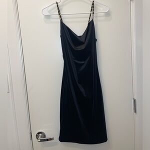 Fashionnova black velvet dress